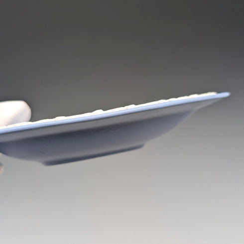 Vintage British Wedgwood Jasperware dish pair in pale blue